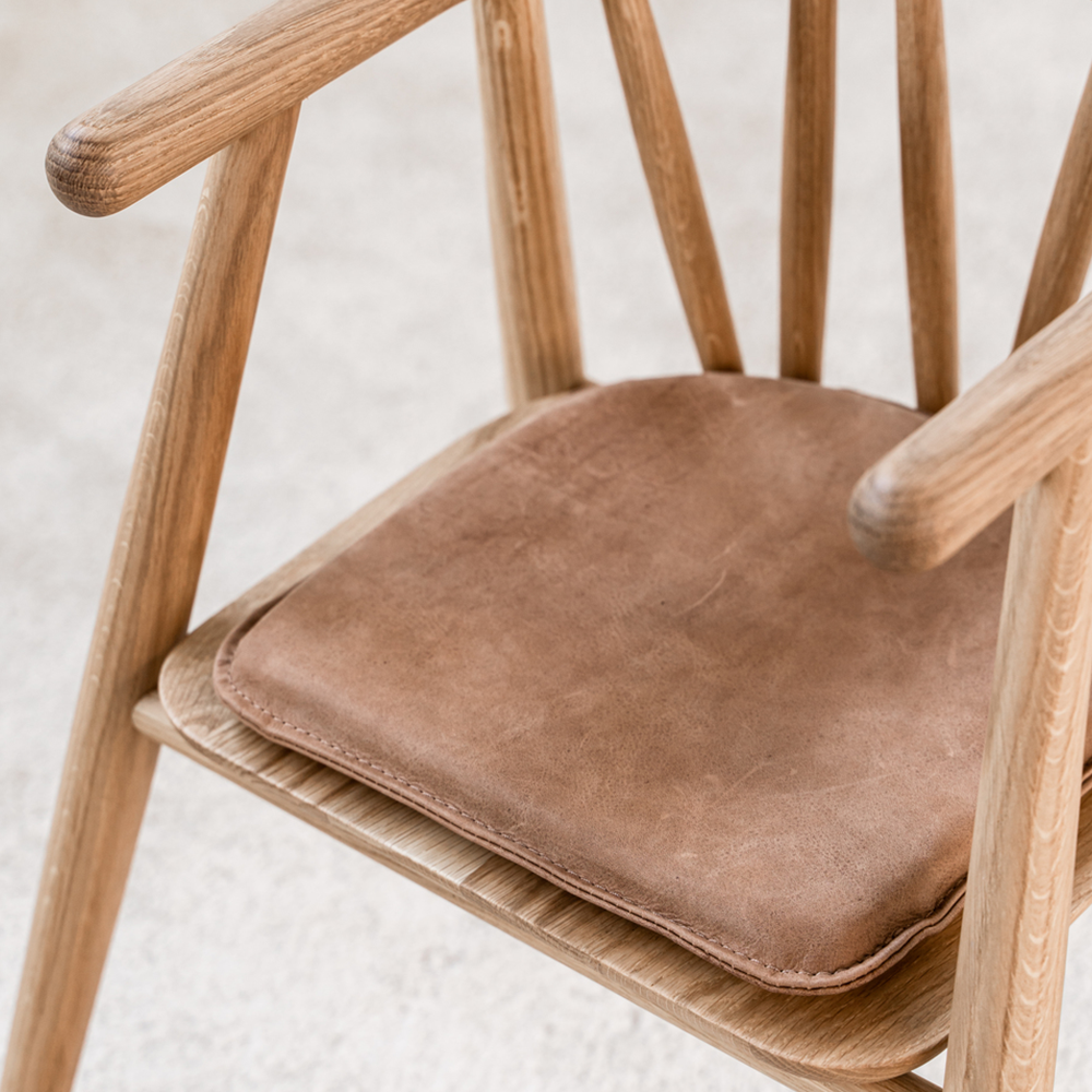 Oaklings  Sitzkissen aus Leder &#39;Scarlet&#39; Cognac