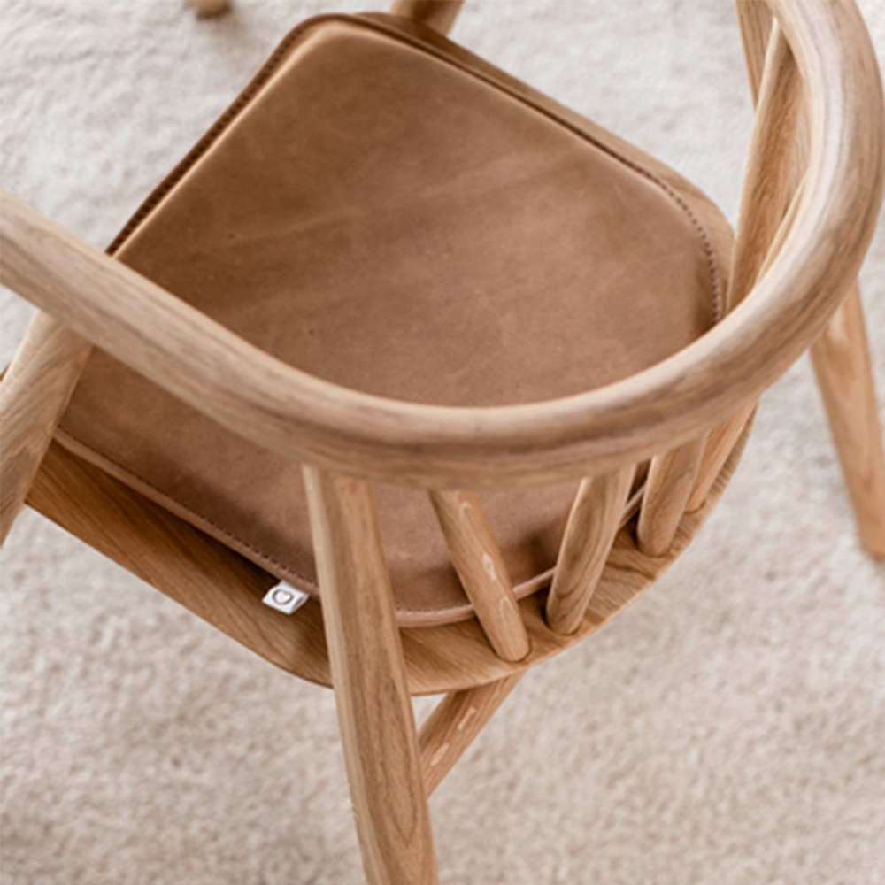 Oaklings  Sitzkissen aus Leder &#39;Scarlet&#39; Cognac