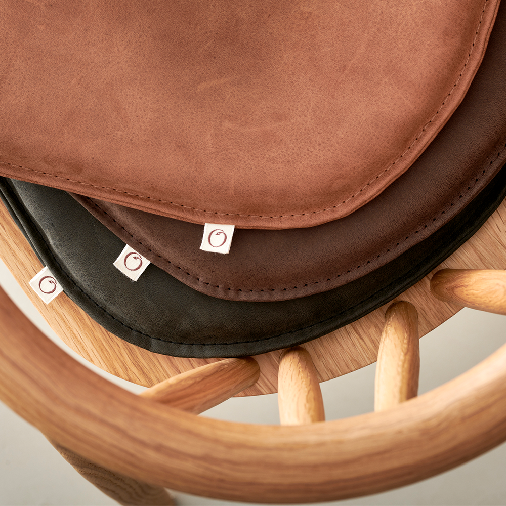 Oaklings  Sitzkissen aus Leder &#39;Scarlet&#39; Cognac