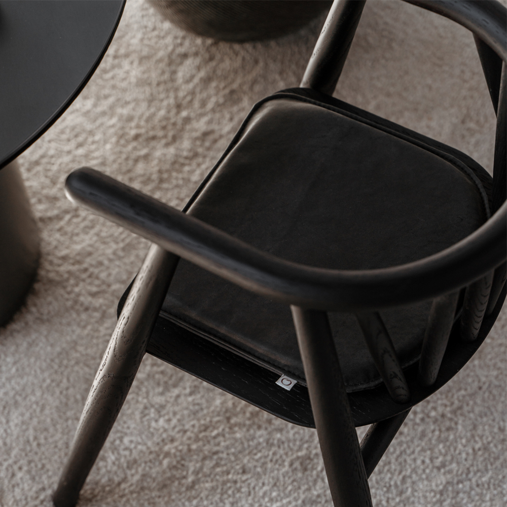 Oaklings  Sitzkissen aus Leder &#39;Scarlet&#39; Anthracite