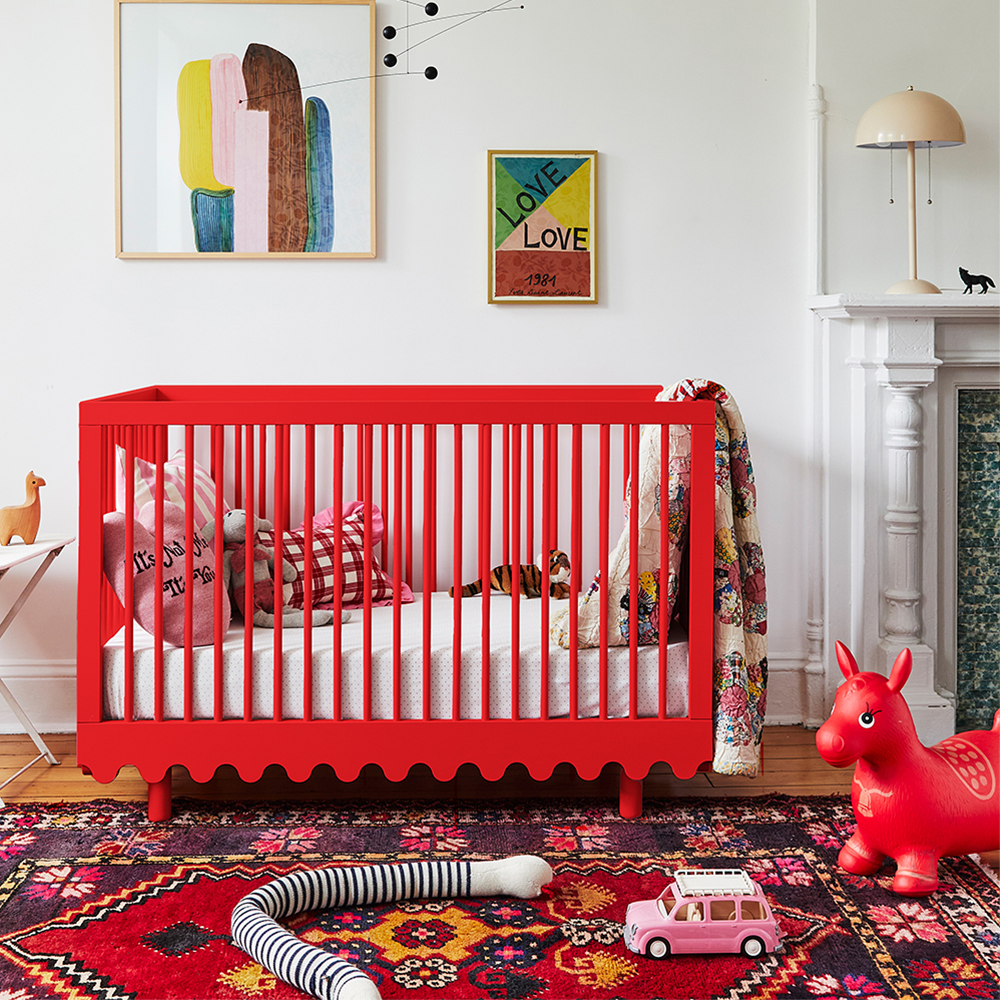 Oeuf NYC  Babybett 'Moss' Birke Red  70 x 140 cm - Online MY SNOWFLAKE