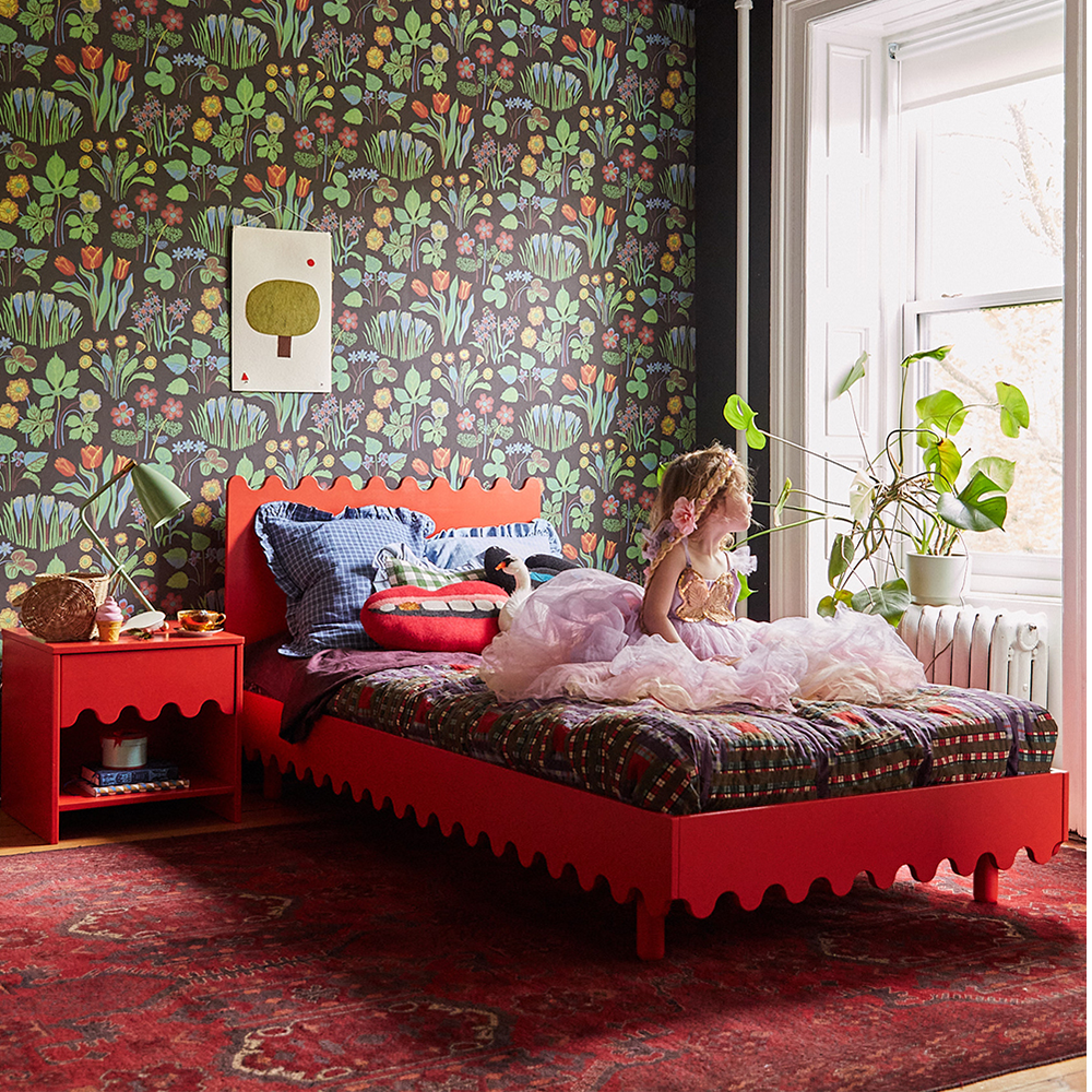 Oeuf NYC  Kinderbett &#39;Moss&#39; Twin  Birke Rot 90 x 200 cm