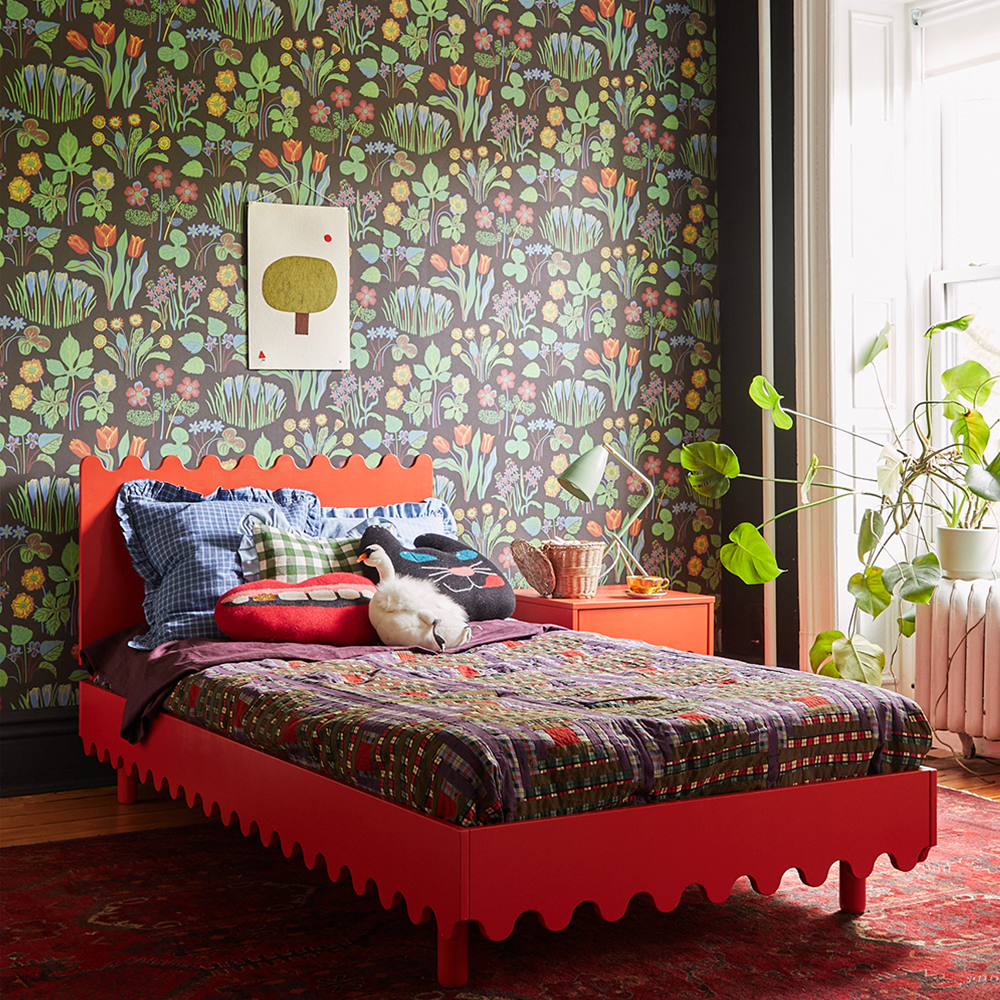 Oeuf NYC  Kinderbett &#39;Moss&#39; Twin  Birke Rot 90 x 200 cm