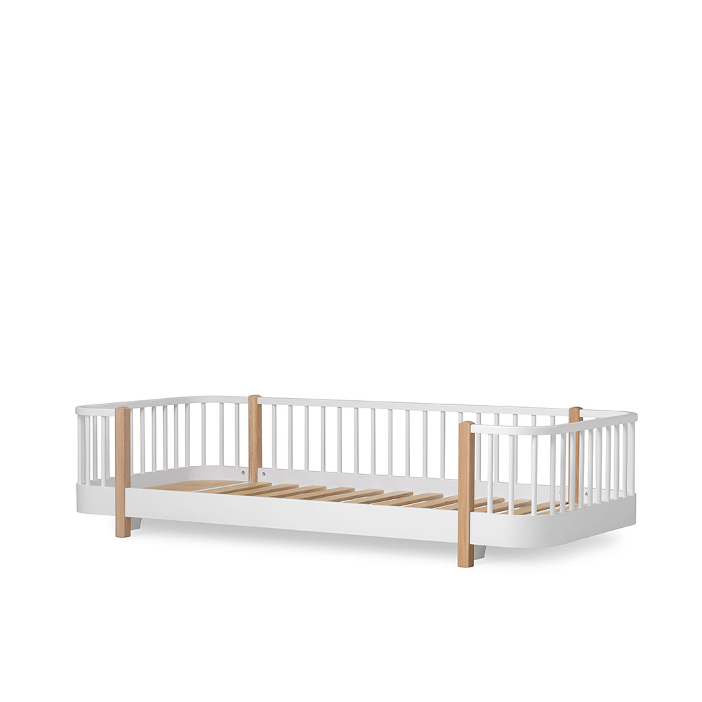Oliver Furniture  Original Bodenbett Wood 90 x 200 cm  Weiss/Eiche