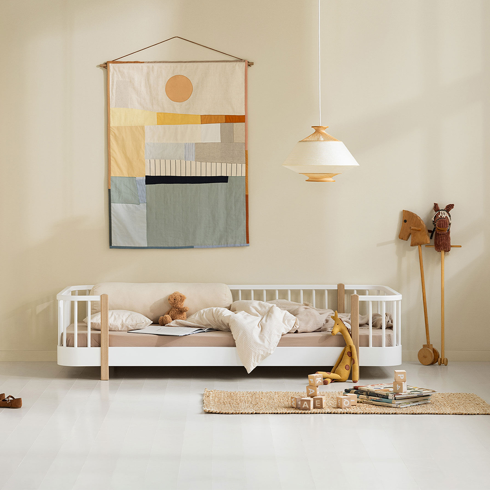 Oliver Furniture  Original Bodenbett Wood 90 x 200 cm  Weiss/Eiche