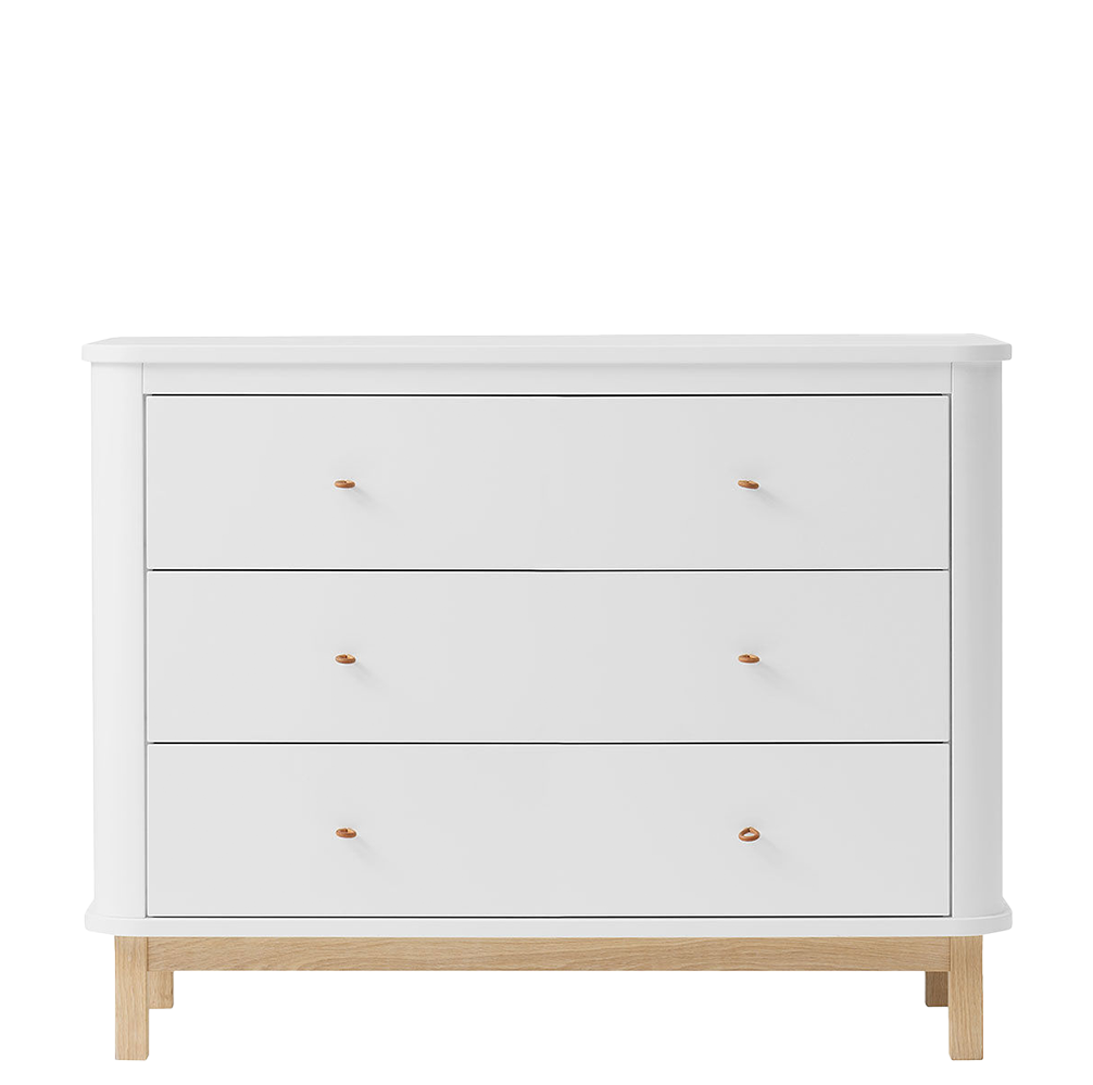 Oliver Furniture  Wood Kommode mit 3 Schubladen Weiss/Eiche