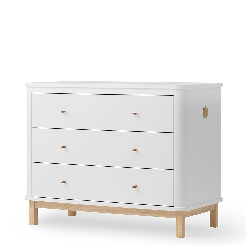 Oliver Furniture  Wood Kommode mit 3 Schubladen Weiss/Eiche
