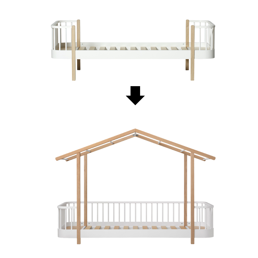 Oliver Furniture Conversion Kit Original Single Bed to Original House Bed Wood White/Oak