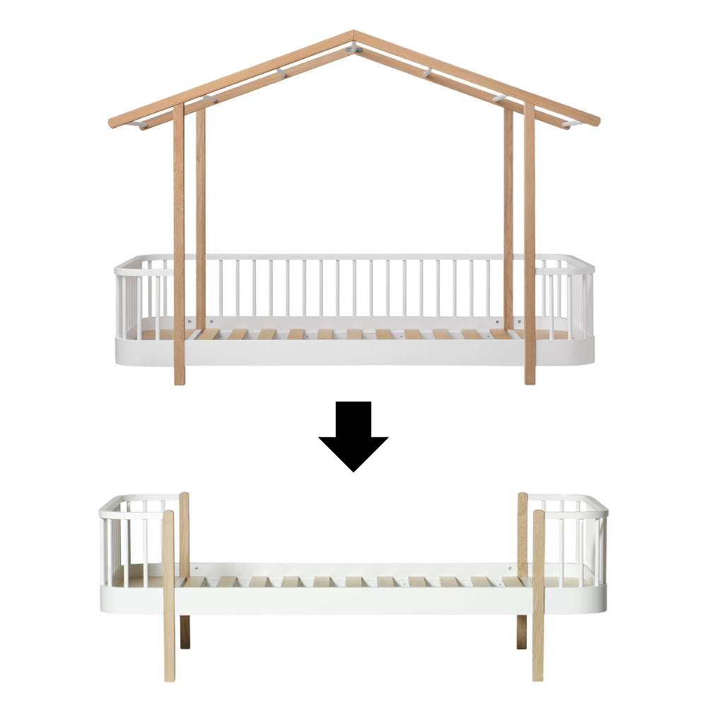 Oliver Furniture Conversion Kit Original House Bed to Single Bed White/Oak