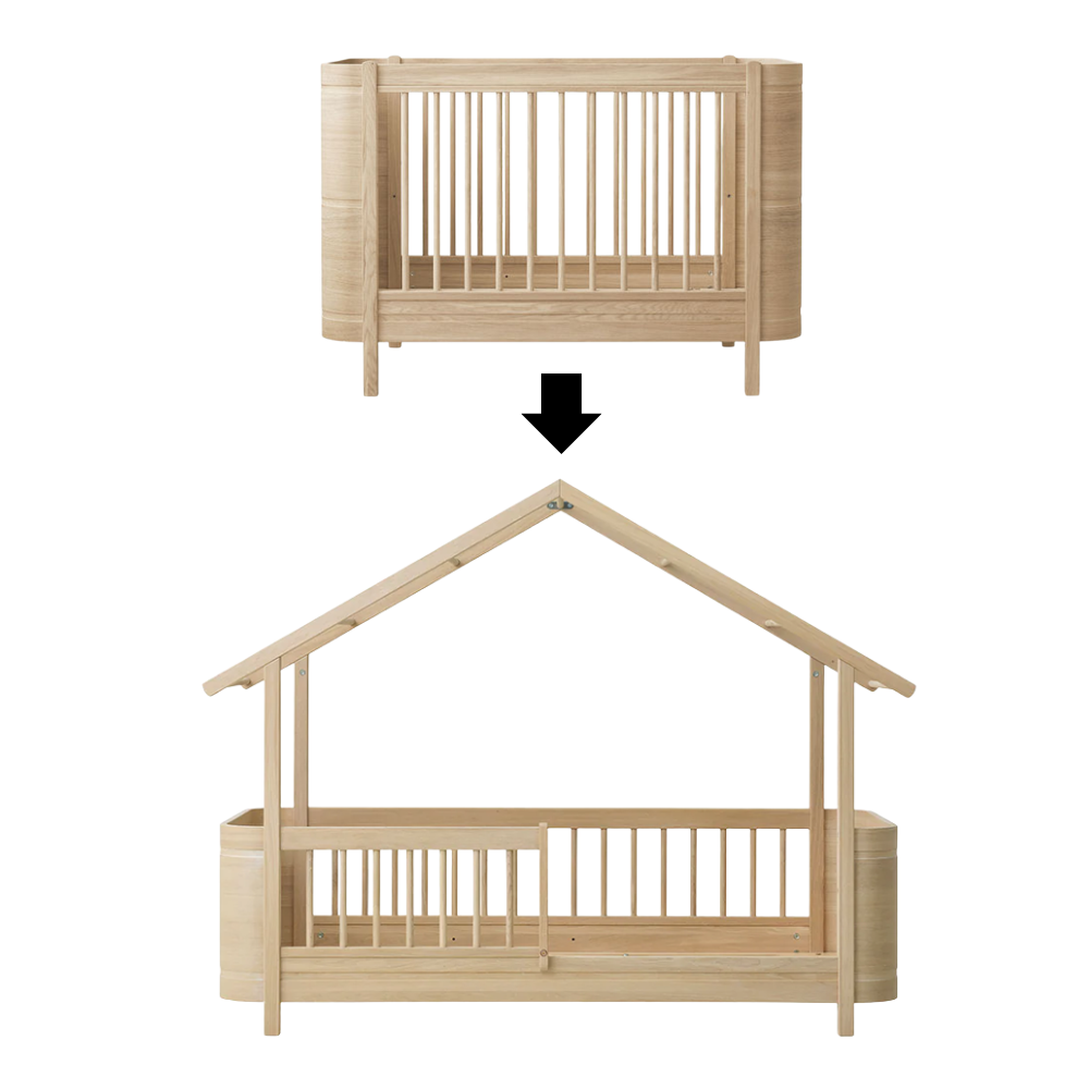 Oliver Furniture Conversion Kit Wood Mini+ Baby Bed to Wood Mini+ House Bed Oak