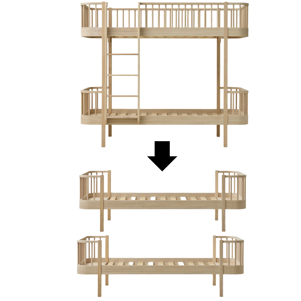 Oliver Furniture  Umbauset Wood Original Etagenbett zu 2 Bettsofas Eiche
