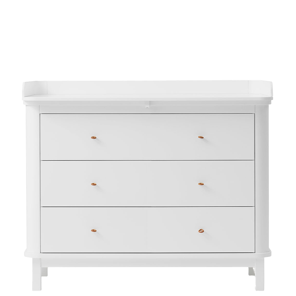 Oliver Furniture  Wood Wickelkommode mit 3 Schubladen Weiss
