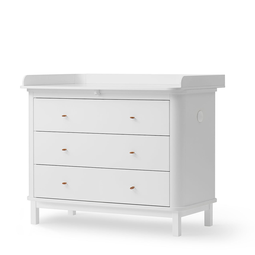 Oliver Furniture  Wood Wickelkommode mit 3 Schubladen Weiss