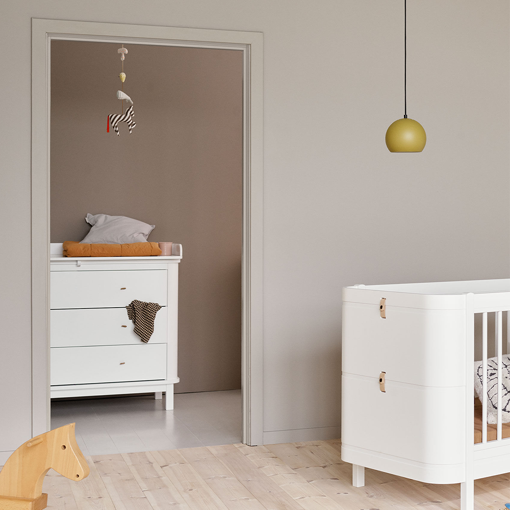 Oliver Furniture  Wood Wickelkommode mit 3 Schubladen Weiss/Eiche