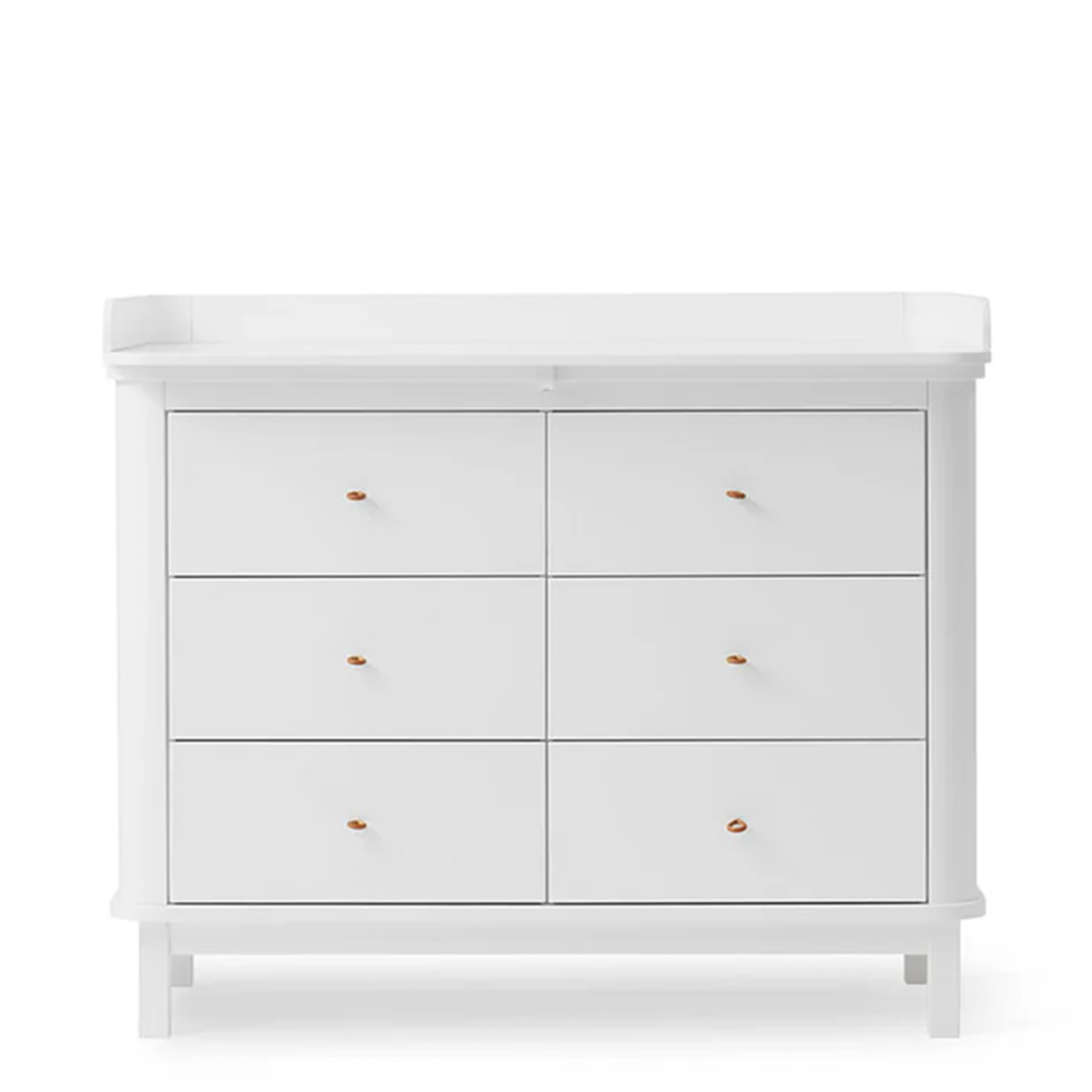 Oliver Furniture  Wood Wickelkommode 6 Schubladen mit Wickelplatte gross  Weiss
