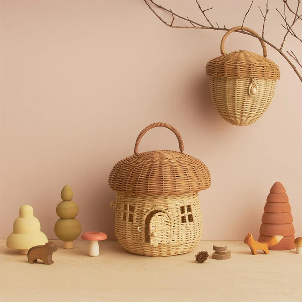 Olli Ella  Pilz Korb aus Rattan Mushroom
