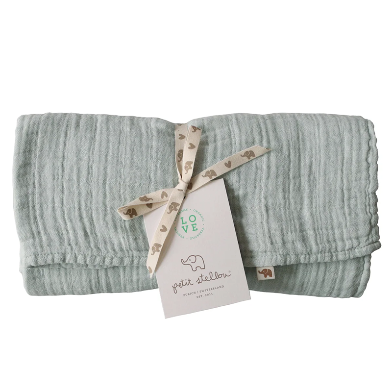 Petit Stellou Mulltuch Nooshi Blanket Seafoam