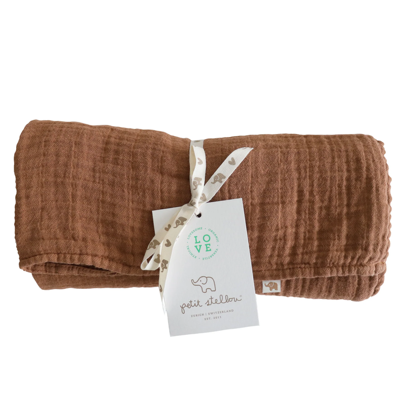 Petit Stellou  Mulltuch Nooshi Blanket  Hazel