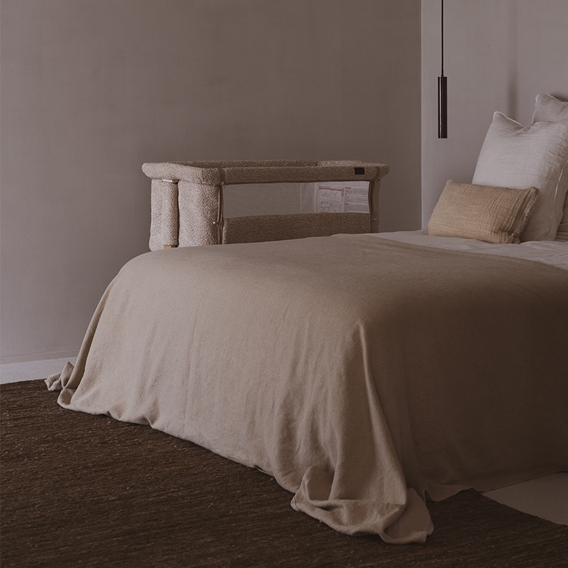 Quax Beistellbett &#39;Side-by-Side&#39; Naturel Bouclé Sheep