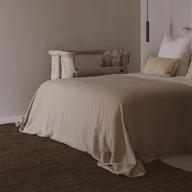 Quax Beistellbett &#39;Side-by-Side&#39; Naturel Bouclé Sheep
