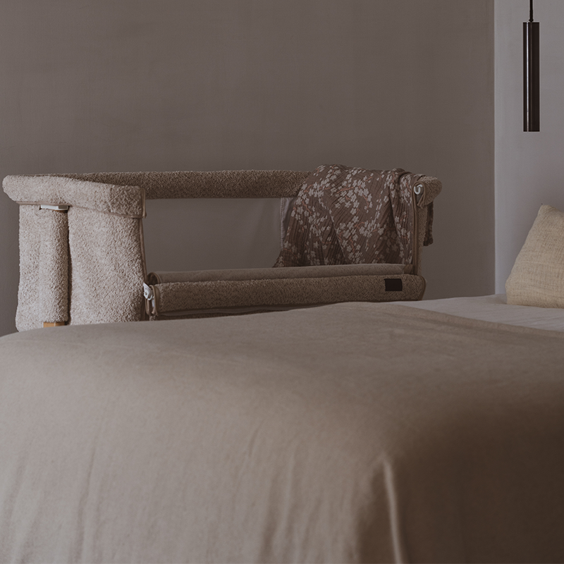 Quax Beistellbett &#39;Side-by-Side&#39; Naturel Bouclé Sheep