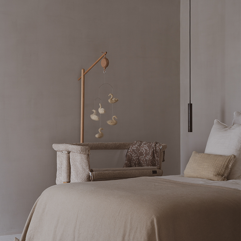 Quax Beistellbett &#39;Side-by-Side&#39; Naturel Bouclé Sheep