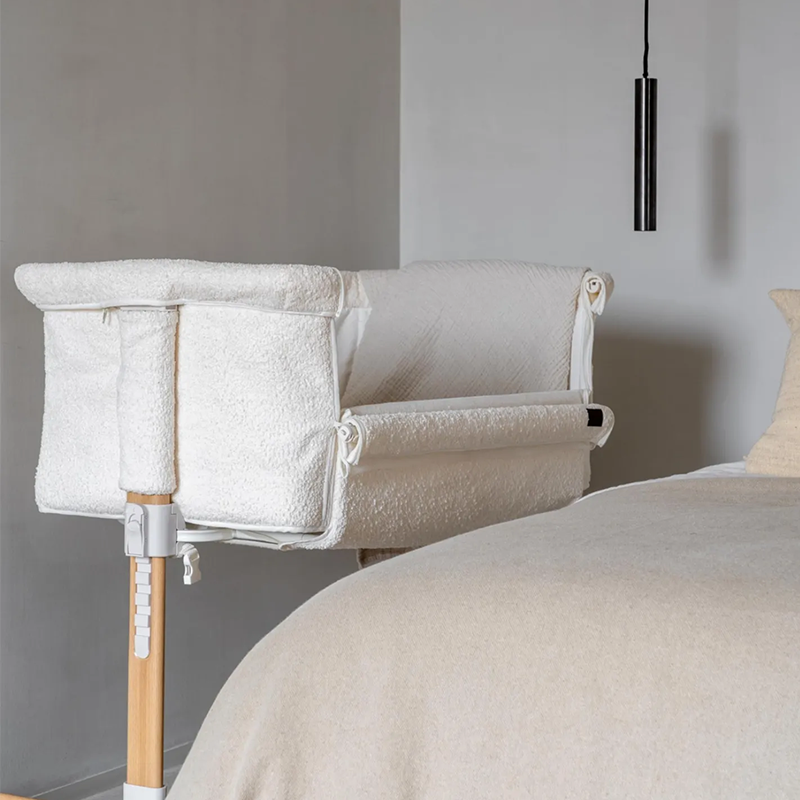 Quax Beistellbett &#39;Side-by-Side&#39; Naturel Bouclé Cream