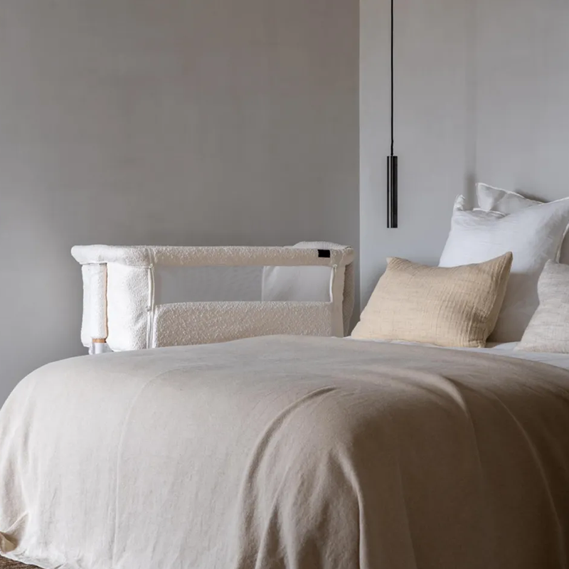 Quax Beistellbett &#39;Side-by-Side&#39; Naturel Bouclé Cream