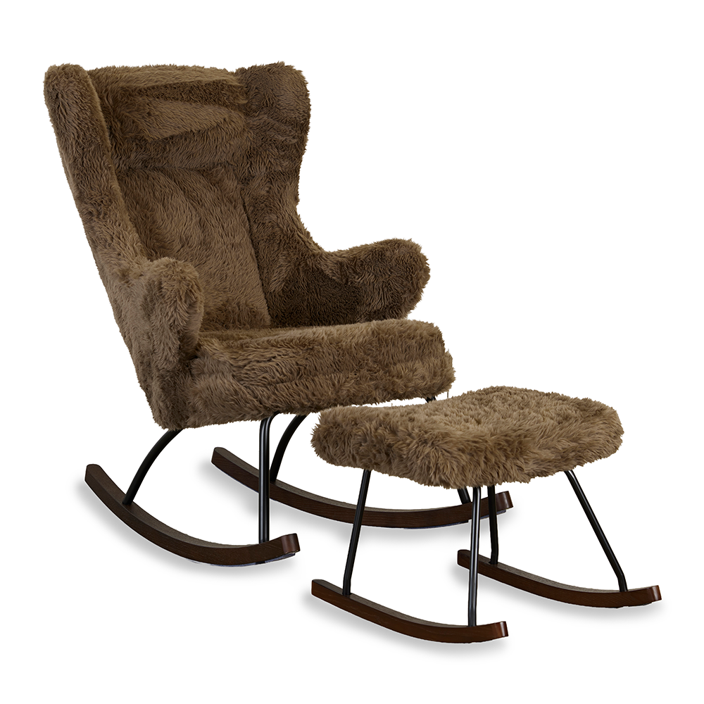 Quax  Hocker 'Rocker De Luxe Pluche' Espresso