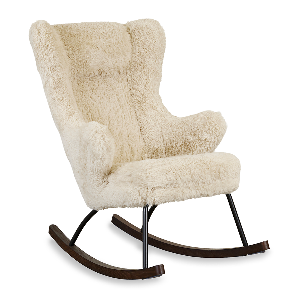 Quax Schaukel-/Stillsessel 'De Luxe Pluche' Chalk