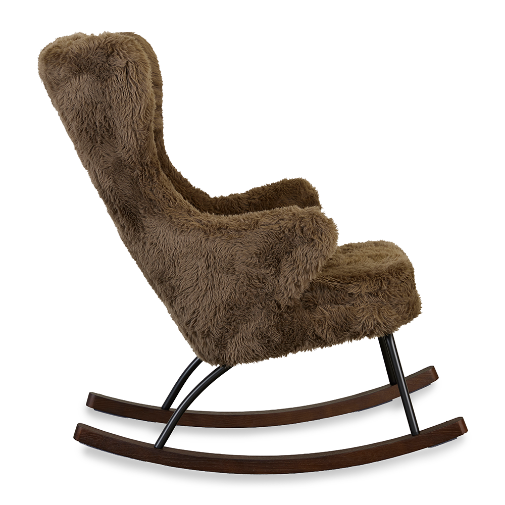 Quax Schaukel-/Stillsessel 'De Luxe Pluche' Espresso