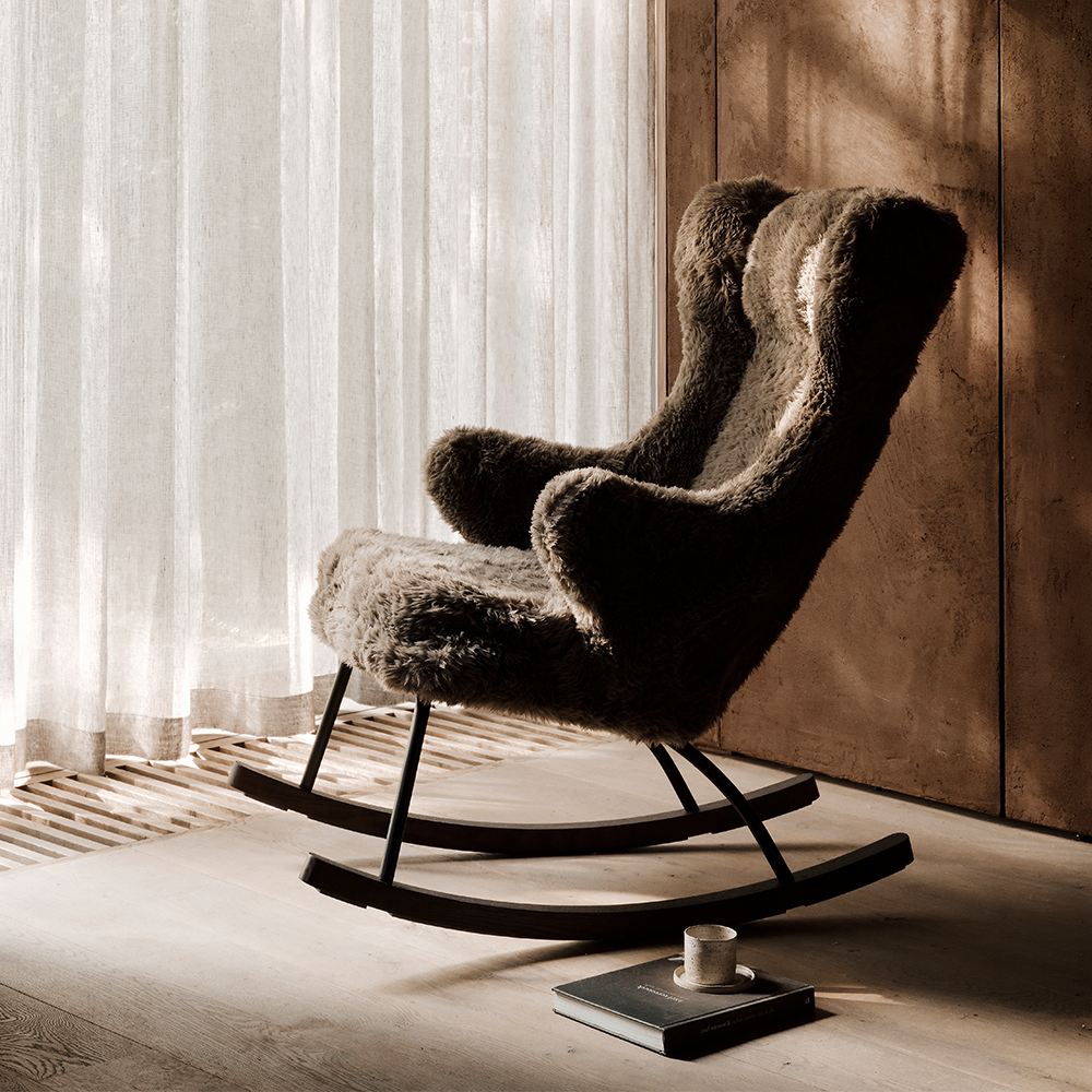 Quax Schaukel-/Stillsessel 'De Luxe Pluche' Espresso
