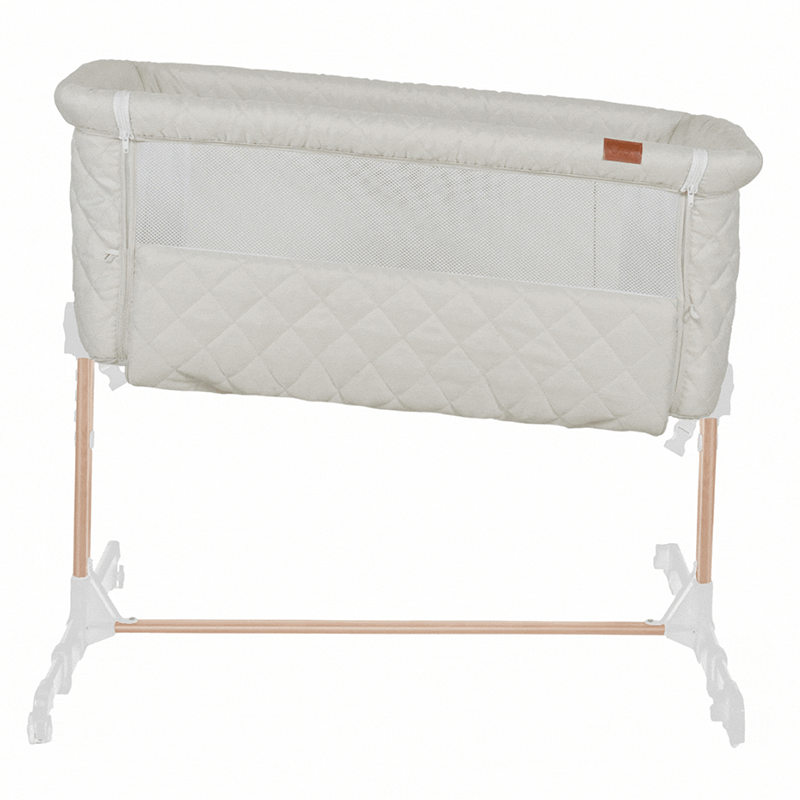 Quax Beistellbett &#39;Side-by-Side&#39; Naturel Quilted Clay