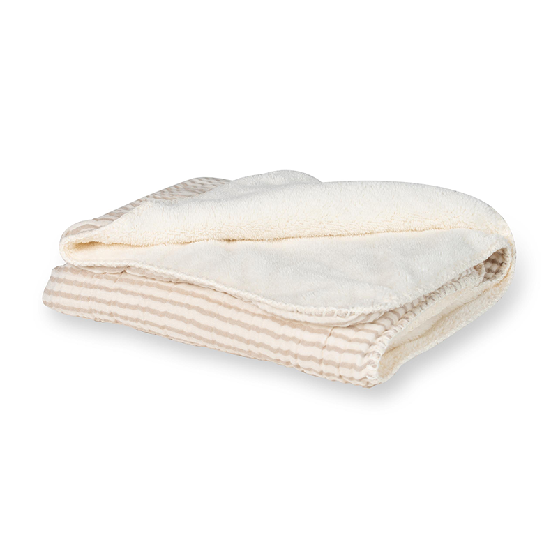 Quax Teddydecke für Neugeborene &#39;Natural Collection&#39; Stripes