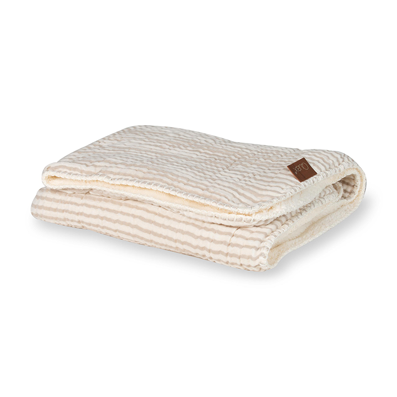 Quax Teddydecke für Neugeborene &#39;Natural Collection&#39; Stripes