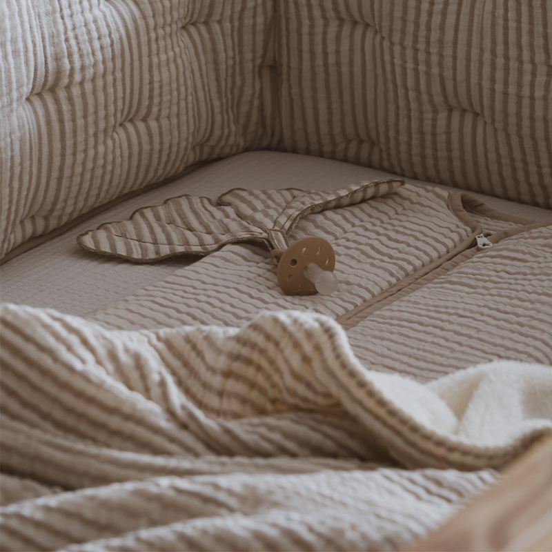 Quax Teddydecke für Neugeborene &#39;Natural Collection&#39; Stripes