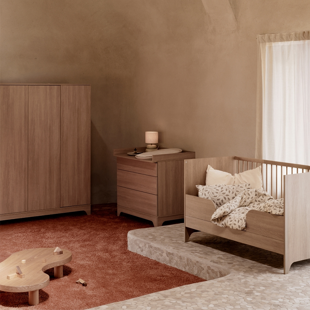 Quax Babybett- und Kinderbett 70 x 140 &#39;Tsugi&#39; Honey Ash