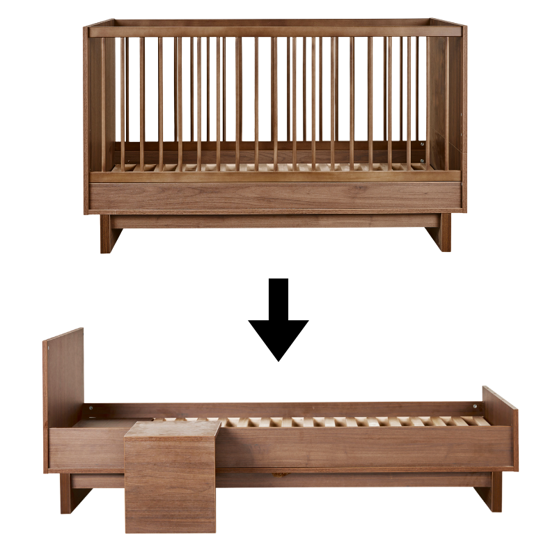Quax Umbauset Babybett zum Juniorbett 70 x 170 &#39;Kyo&#39; Walnut