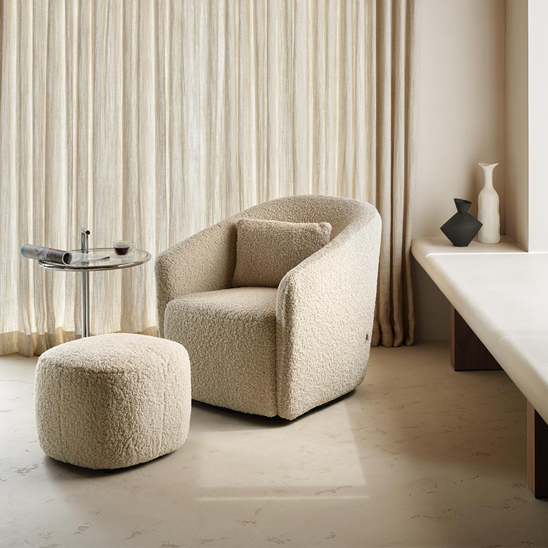 Quax Dreh- und schwenkbarer Stillsessel &#39;Gomi&#39; Sheep