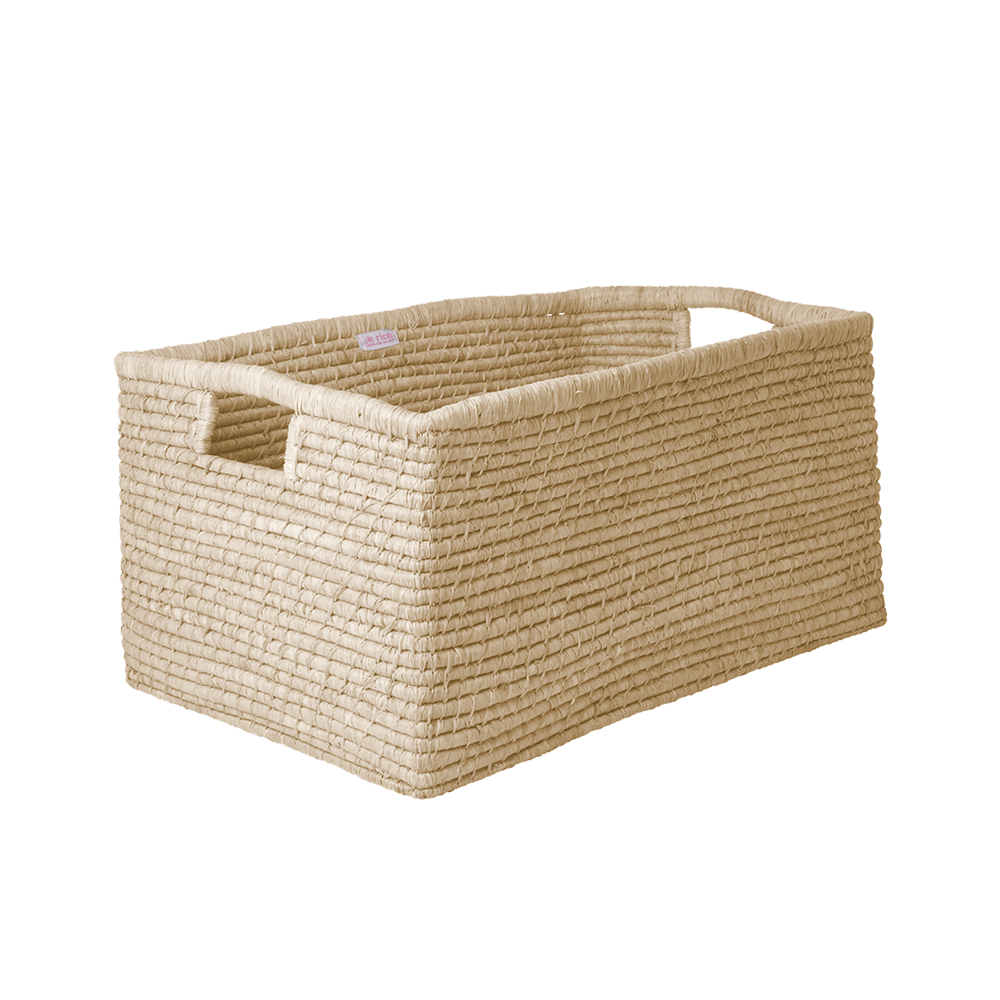 Rice rechteckiger Aufbewahrungskorb mit Griffen 'Raffia' Extra Large Nature - Online MY SNOWFLAKE
