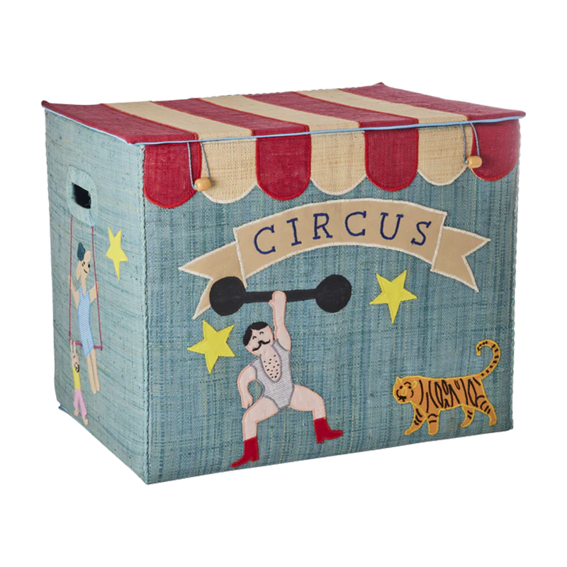 Rice Faltbarer Aufbewahrungskorb Raffia &#39;Circus&#39; Extra Large