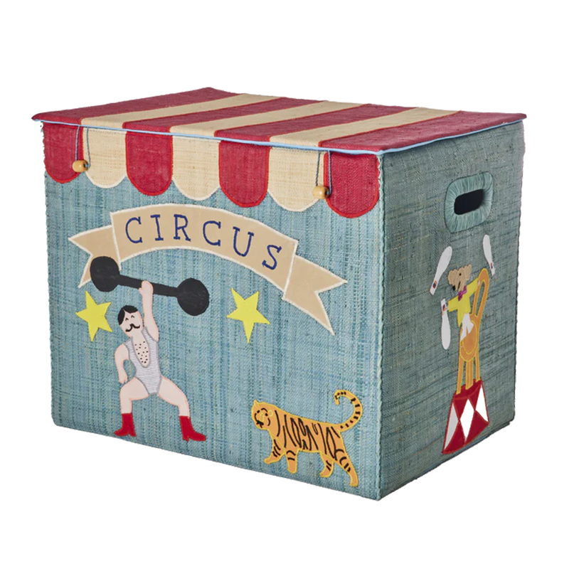 Rice Faltbarer Aufbewahrungskorb Raffia &#39;Circus&#39; Extra Large