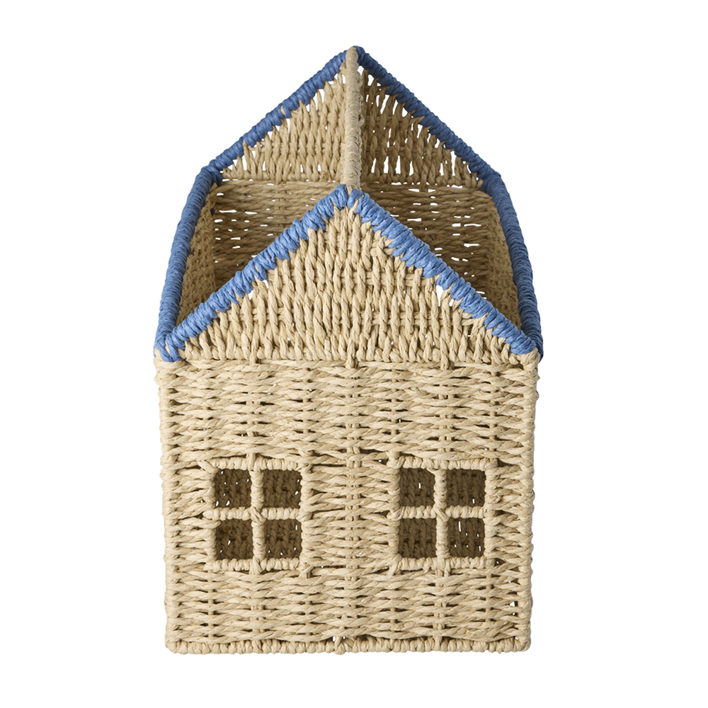 Rice Aufbewahrungskorb für Bücher 'House' Blue