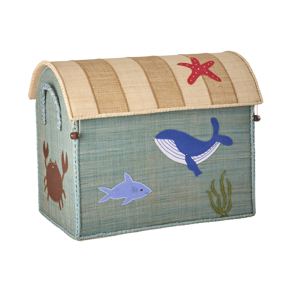 Rice Storage Basket Medium Ocean