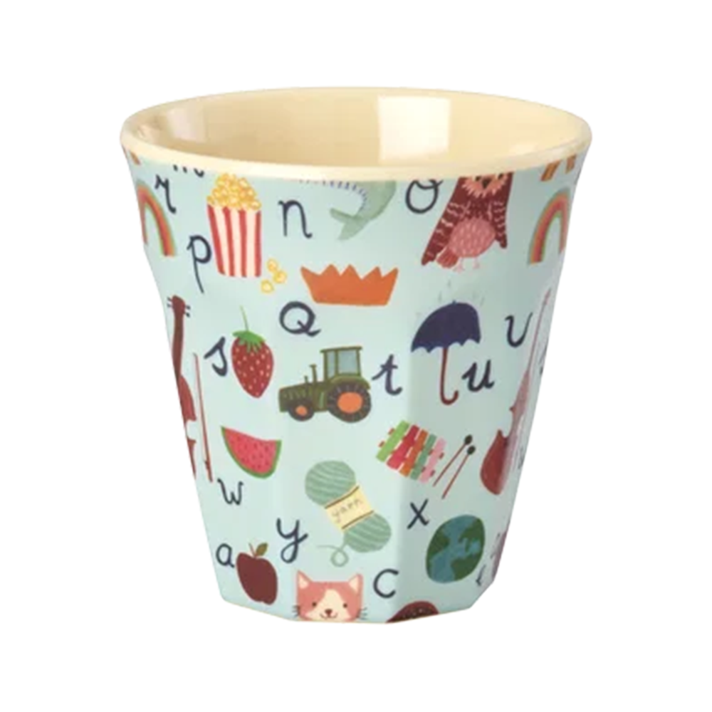 Rice  Melamin Becher Mittel 'ABC' Blue
