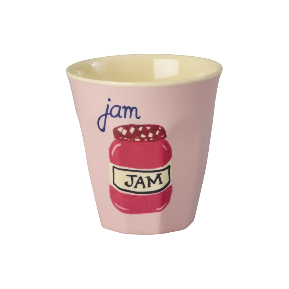 Rice Melamin Becher Klein 'ABC' Jam Print Pink