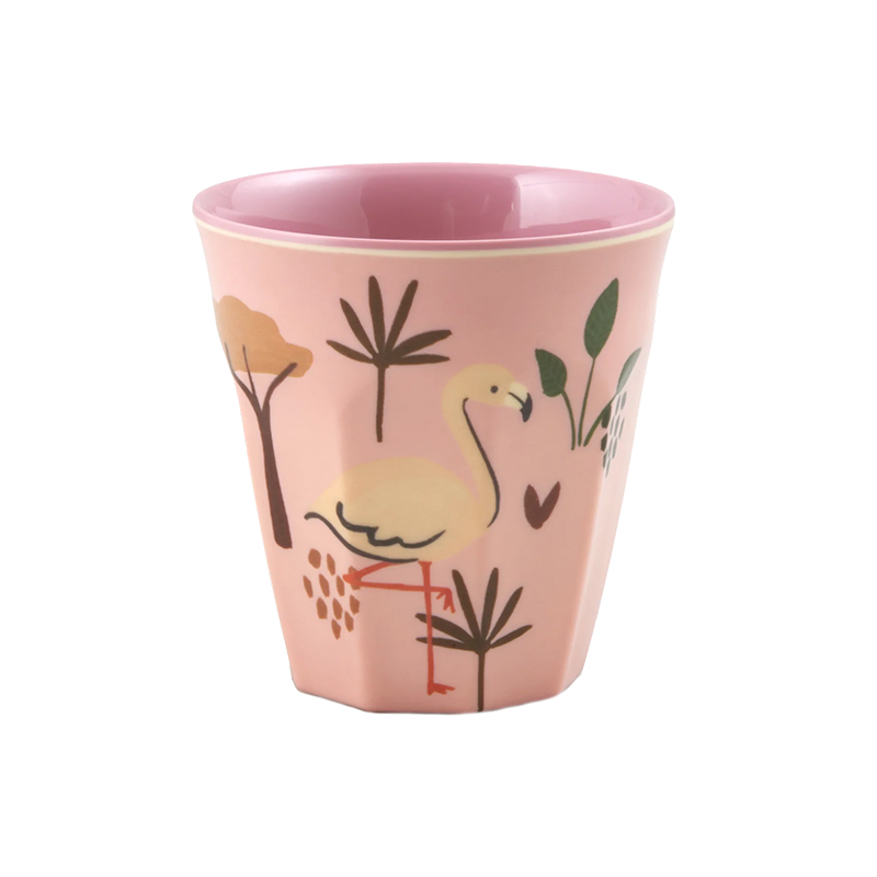 Rice  Melamin Becher Klein 'Pink Jungle Animal' Pink
