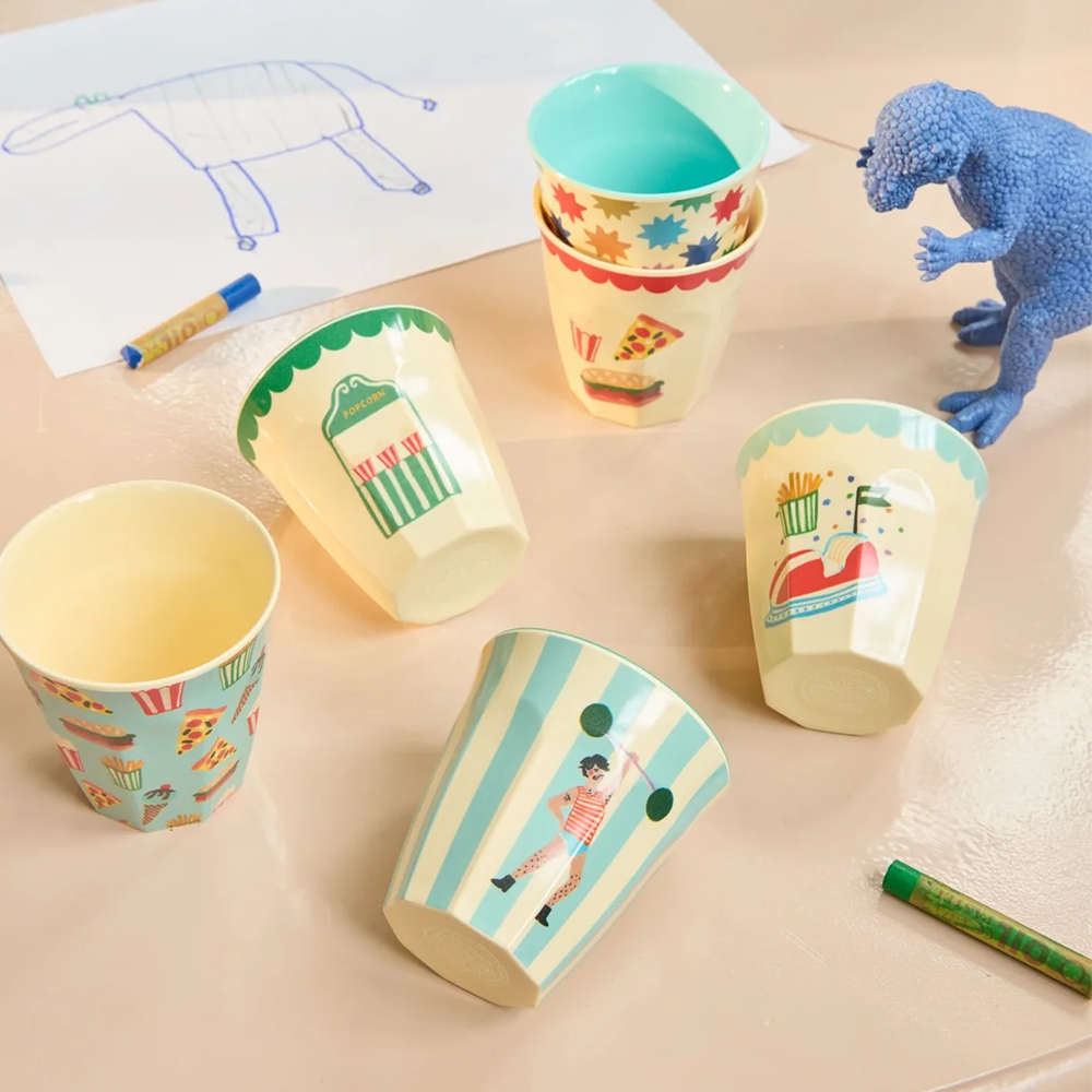 Rice Melamin Becher 6er-Set Klein &#39;Fun Fair&#39; Mint