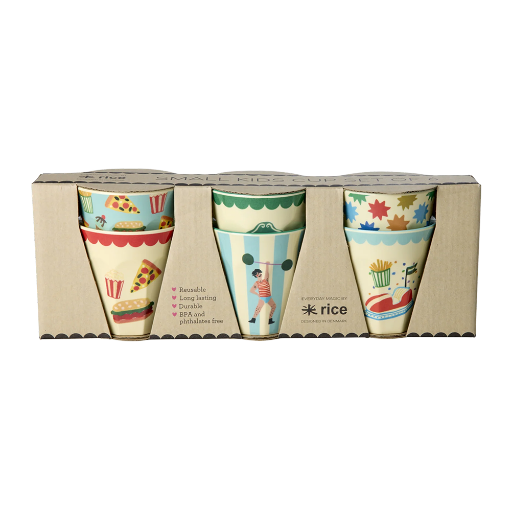 Rice Melamin Becher 6er-Set Klein &#39;Fun Fair&#39; Mint