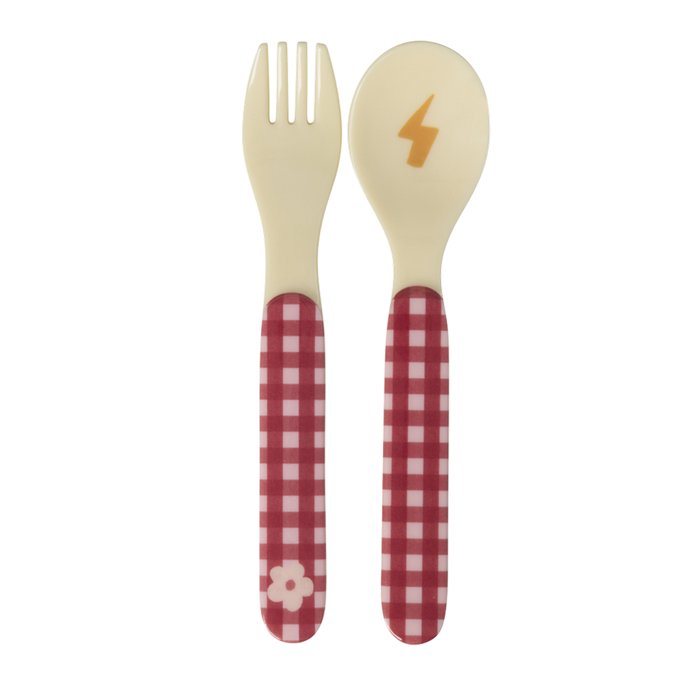 Rice Spoon and Fork 'Hero' Pink